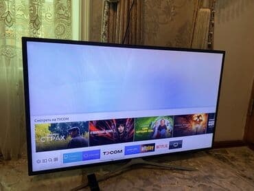 tv wifi qosmaq: Smart TV – geniş ekran, nazik çərçivə, metal dayaqlı dizayn — 1