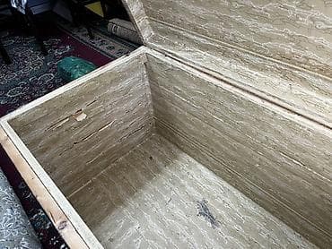 Şəbəkə naxışlı taxta sandıq - Material: taxta karkas, metal kilidlər — 2