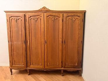Ev üçün mebel: Ruminiya istehsali olan klassik üslubunda 4 qapılı taxta qarderob - — 4