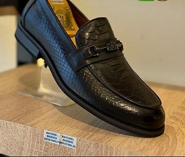 rezin botinkalar: Kişi dəri ayaqqabıları – klassik qara rəngdə - Üst material: “Naturel — 4