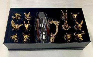 qul: Məhsul: Bürünc dekorlu şüşə içki dəsti - Komplekt: 1 ədəd şüşə sürahi — 3