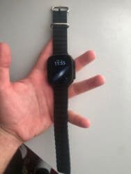 musiqi sentir: Smart saat – kvadrat ekranlı, qara rəngli silikon/zolaqlı kəmərli — 3