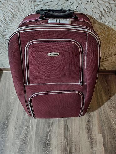 səyahət çantaları: AZZARO iri ölçülü səyahət çemodanı - Rəng: tünd bordo, gümüşü dekor — 2