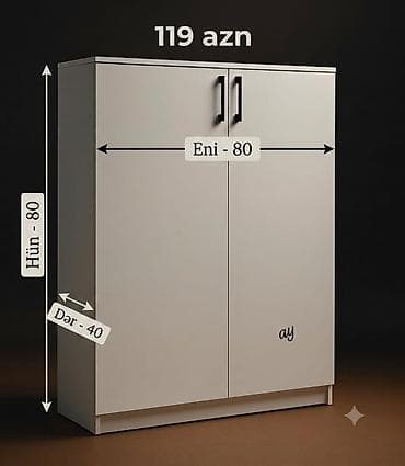 Aşağı tipli dolab - Ölçülər: hündürlük 80 sm, en 80 sm, dərinlik 40