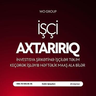 Əməkdaş axtarışı (vakansiyalar): WO GROUP – İşçi axtarılır İnvestisiya şirkətinə işçilər tələb olunur — 1