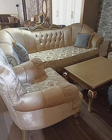 stol stul kreditle: Yeni, Klassik divan, Jurnal masası, 2 kreslo, Bazasız, Açılmayan — 3