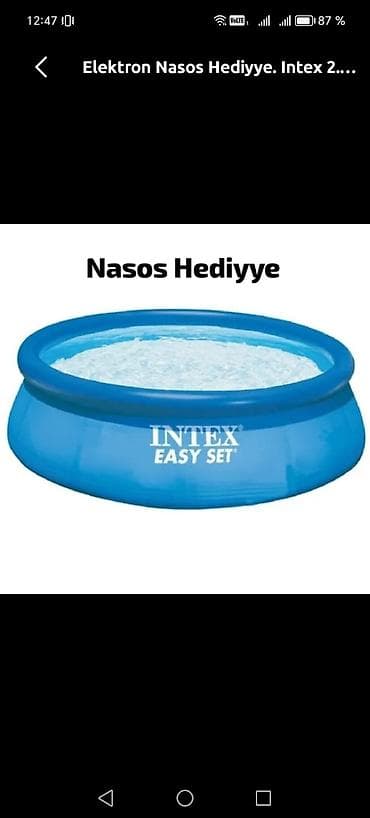 Hovuzlar: Intex Easy Set şişmə basseyn – elektron nasos hədiyyə. - Brend/model — 1