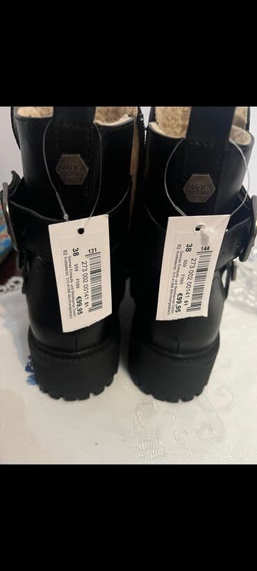 женские зимние ботинки на шнуровке: Полусапоги, Размер: 38, цвет - Черный, Новый — 2