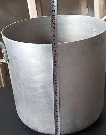 sekiller videolar: Qazan, rəng - Gümüşü, Alüminium, 5-dən çox l, Lacor, SSRİ — 3