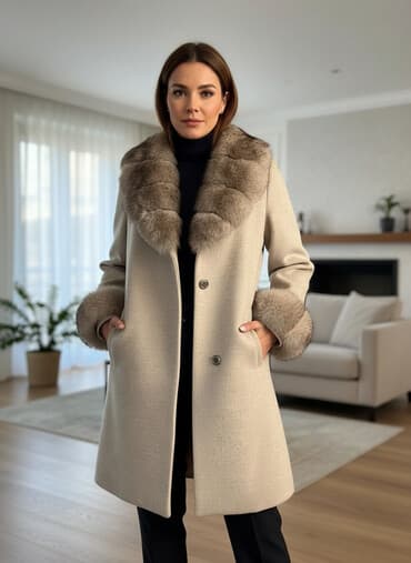 qadin az: Palto, rəng - Bej — 1
