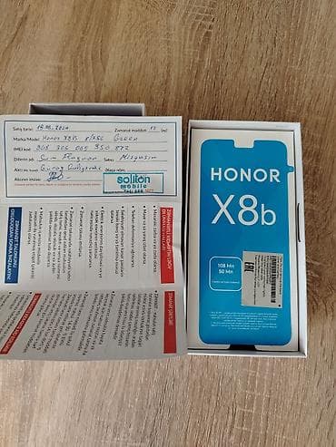 lenovo tab m8: Honor X8b, 256 GB, rəng - Yaşıl, Sensor, Barmaq izi, İki sim kartlı — 6