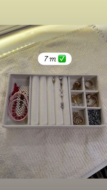 qizilin qrami qiymeti 2022: Zərgərlik üçün organizer qabı - Material: yumşaq velür/parça örtüklü — 1