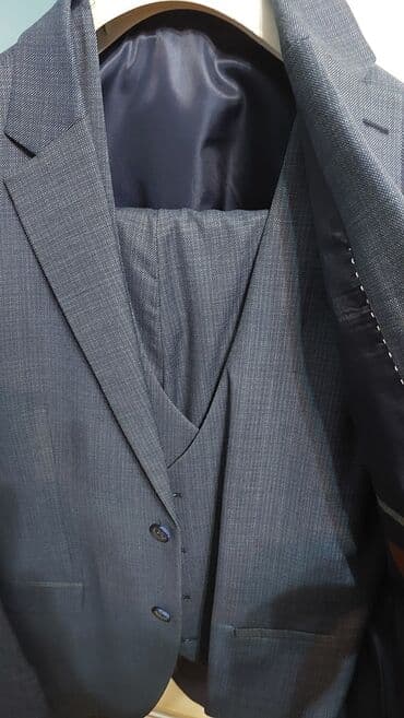 kisi pencekleri: Klassik kişi kostyumu – 3 hissəli dəst - Rəng: tünd boz-mavi (xırda — 2