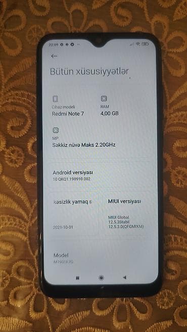 redmi note 7 adapter: Redmi Note 7, 64 GB, rəng - Qara, Barmaq izi — 3