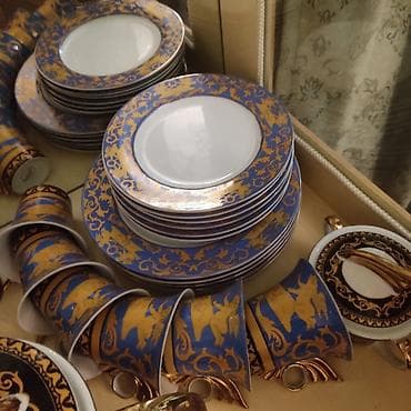 süd ceni: Nahar dəsti, rəng - Göy, Farfor, Versace — 3