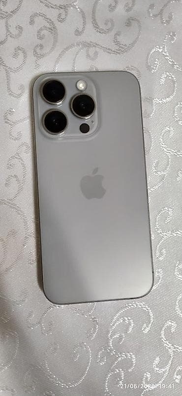 processor core i7: IPhone 15 Pro, 128 GB, Gümüşü, Barmaq izi, Face ID — 8