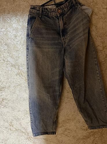 koja şalvarlar: Pull bear Bershka Zara Şalvarlar 32-34 Rəngli yuyulma effektli jeans — 10