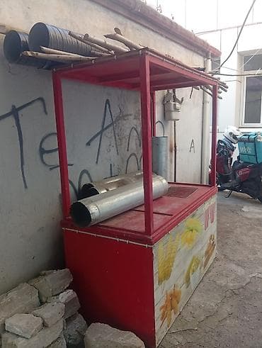 kiosk press: Küçə satış köşkü – qarğıdalı və popkorn tematikası - Material: metal — 1