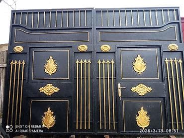 Santexnika: İşlənmiş Dəmir Həyət darvazası, Mexaniki, Qapı ilə, rəng - Qara, Kredit yoxdur, Ödənişli çatdırılma — 1