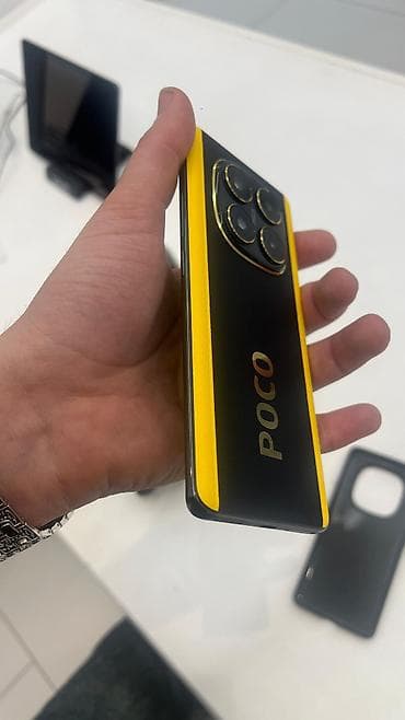 katel telefon: Poco X7, rəng - Sarı, Barmaq izi — 7