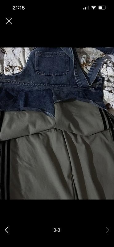 Uşaq geyimi və ayaqqabıları: Unisex idman şalvarı - Rəng: zeytun-yaşıl (yanlarda ikiqat qara — 1