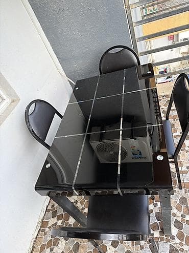 stulla: Mətbəx üçün, İşlənmiş, Açılmayan, Dördbucaq masa, 4 stul — 2