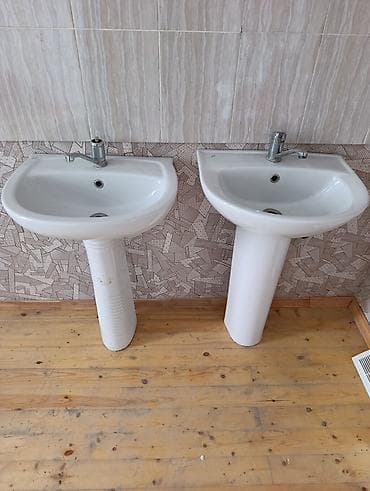tulpan moyka: Ayaqüstü çanaq (lavabo) – keramika, klassik ağ rəng — 7