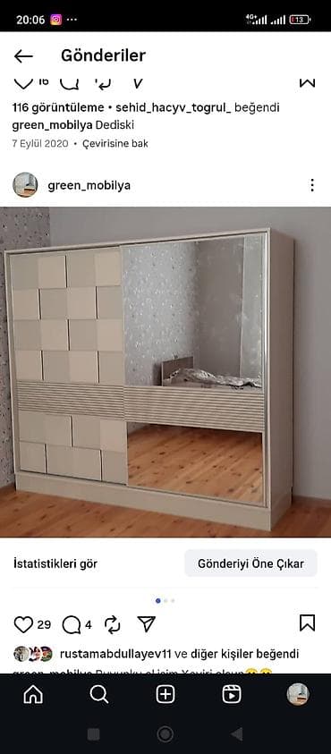 alaca mebel: Yataq otağı üçün, Qarderob, Kupe, Quraşdırıla bilən, 3 qapılı — 9