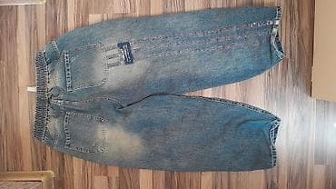 buggy şalvar: Geniş kəsimli cins şalvar - Material: klassik denim - Rəng: mavi — 2