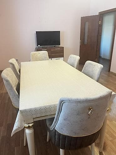 qabag stolu: Qonaq otağı üçün, Açılmayan, Dördbucaq masa, 6 stul — 2