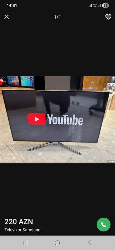 Smart TV bokslar: Samsung 102 ekran Smart YouTube 220azn son baki — 1