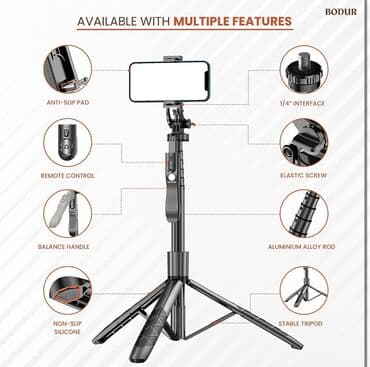 ведро на колесах: Tripod Stand. Selfi Çubuğu Çox Funksiyalı 360 Dərəcə dönə bilən — 6