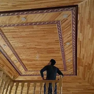 Taxta pilləkən və taxta üzlü tavan işləri – dizayn və quraşdırma - — 5