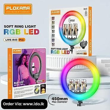 işığ: PLOKAMA Soft Ring Light RGB LED – LIVE-R45 Pro (17.5 in / 450 mm) - — 2