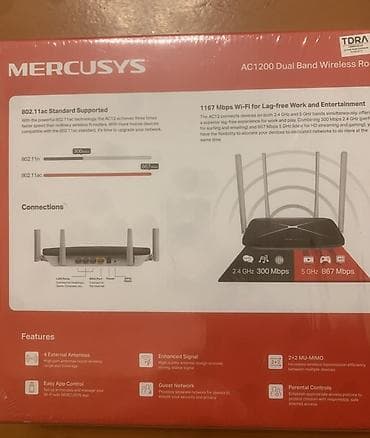 proqram: MERCUSYS AC1200 Dual Band Wireless Router (AC12) - 802.11ac standartı — 1