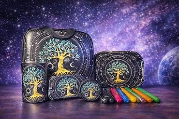 ləvazimatlar: Kosmik motivli dəst: “Həyat Ağacı” dizaynlı aksessuar və yazı — 1