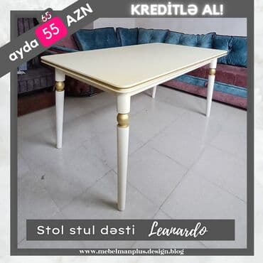 qonaq otagi ucun masalar: Qonaq otağı üçün, Yeni, Açılan, Dördbucaq masa, 6 stul — 7