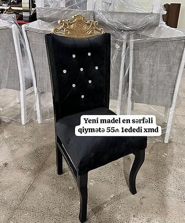 ofis stolları: Məhsul: Klassik üslubda yemək otağı stulu - Rəng: Qara oturacaq və — 1