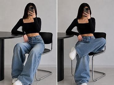 Джинсы, M, цвет - Голубой — 3