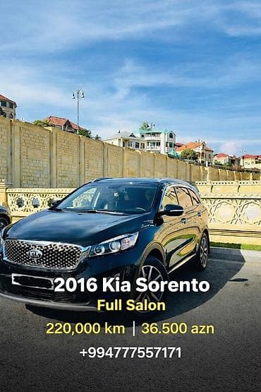 2016 Kia Sorento – Full Salon - Yürüş: 220,000 km - Qiymət: 36,500