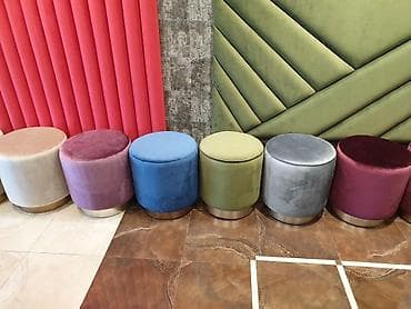 yataq mebileri: Pufik oturacaq, Vеlur parça, rəng - Boz — 6