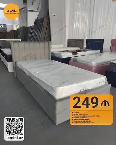 Təknəfərlik çarpayı, Bazalı, Matras ilə, Siyirməsiz