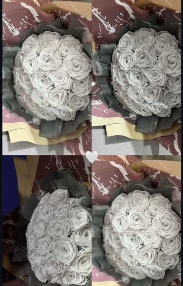 1 qizil gulun qiymeti: Buket ag gullerden🤍 — 1