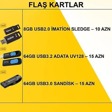 irsad electronics plansetler: Flaş Kartlar ⭐Flaş Kart 8GB USB2.0 İMATİON SLEDGE – 10 AZN ⭐Flaş Kart — 2