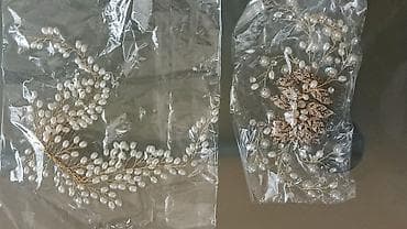 Çantalar: Məhsul: Gəlin saç aksesuarları dəsti - Növ: Saç darağı, saç sancağı — 2