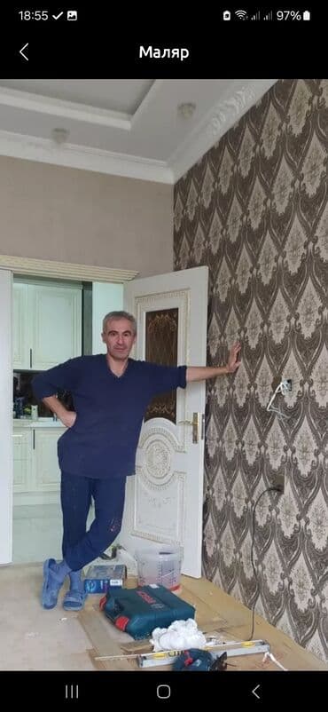 работа мастер отделочных работ: Малярные работы,шпатлевка,падуги,обои,эмульсия.Также довожу до конца — 1