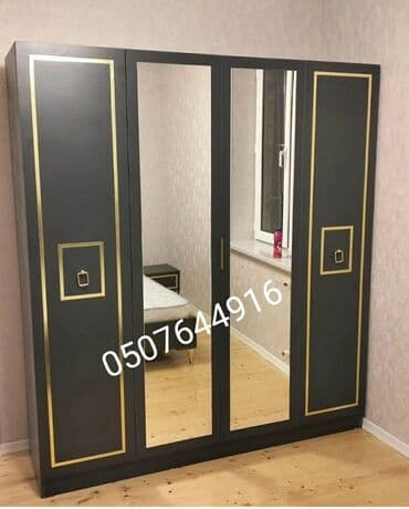 Dolablar: Yeni, Açılan, 4 qapılı Düz dolab, Qarderob, paltar dolabı, Azərbaycan — 4