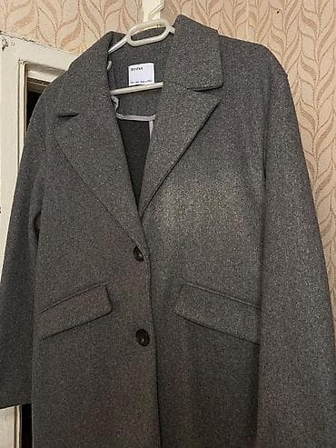 palto 2022: Bershka qadın palto ölçu S - Rəng: tünd boz (melanj) - Model: klassik — 3