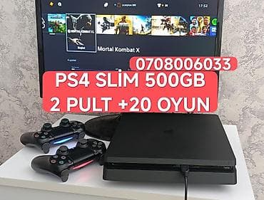 Техника и электроника: PS4 Slim 500gb +2pult +20 oyun yaddaşda. Cihaz əla vəziyətdə təmirdə — 1