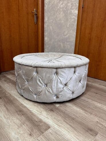 пуфик в коридор: Dəyirmi puf/oturacaq - Şıq dizayn: yumru forma, toxumalı “kapitone” — 2